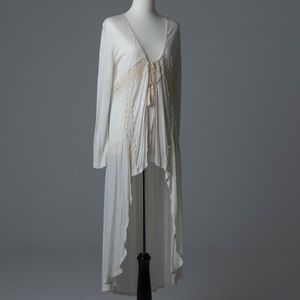 Soft Thin Cream Cardigan with embroidered detail